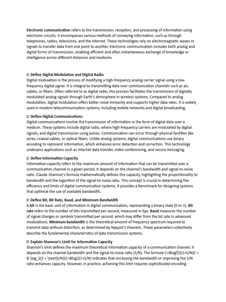 Understanding Digital Communication Techniques | PDF ...