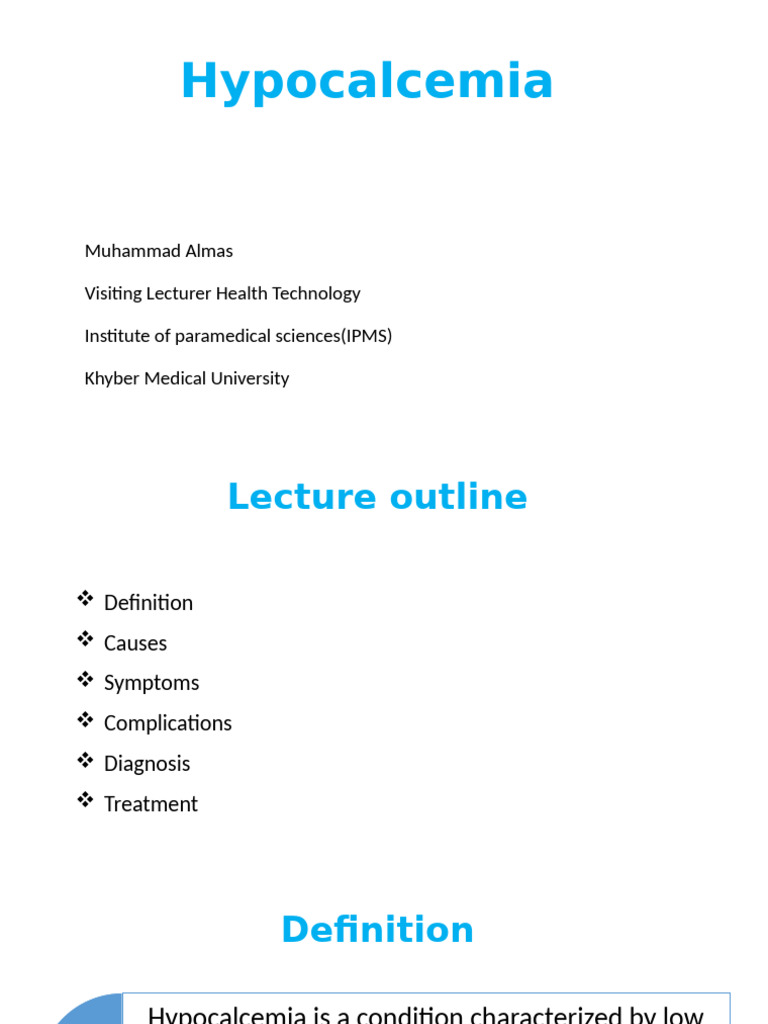 Symptoms of Low Calcium Levels | PDF | Clinical Medicine | Diseases And ...