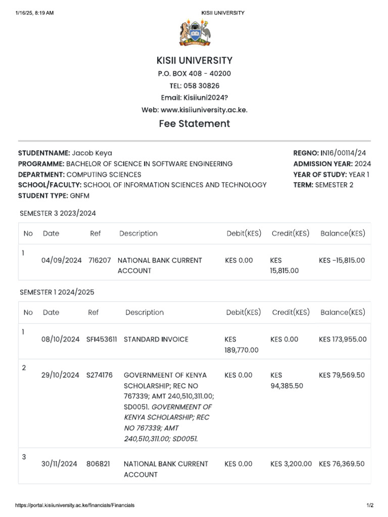 Fees Statement | PDF
