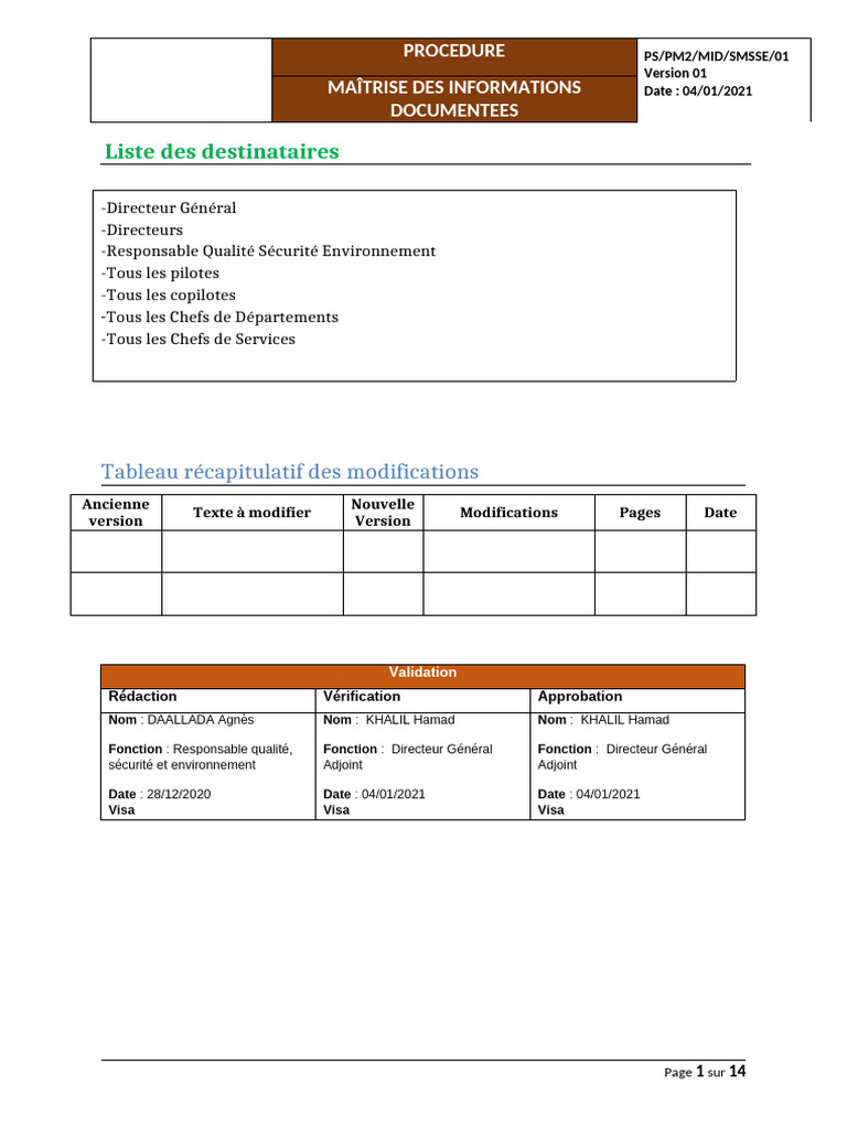 Procédure de Maîtrise des Informations Documentées | PDF | Système de ...