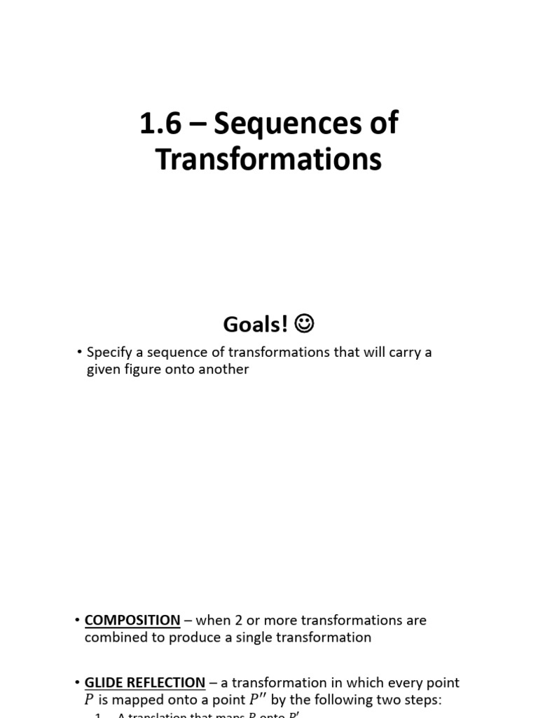Sequences of Transformations Explained | PDF