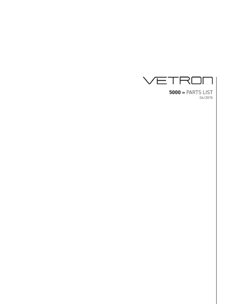Vetron 5000 Parts List Overview | PDF