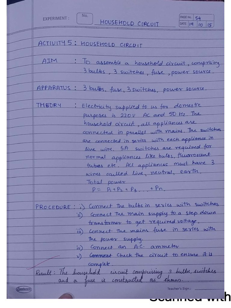 Household Circuit Pdf
