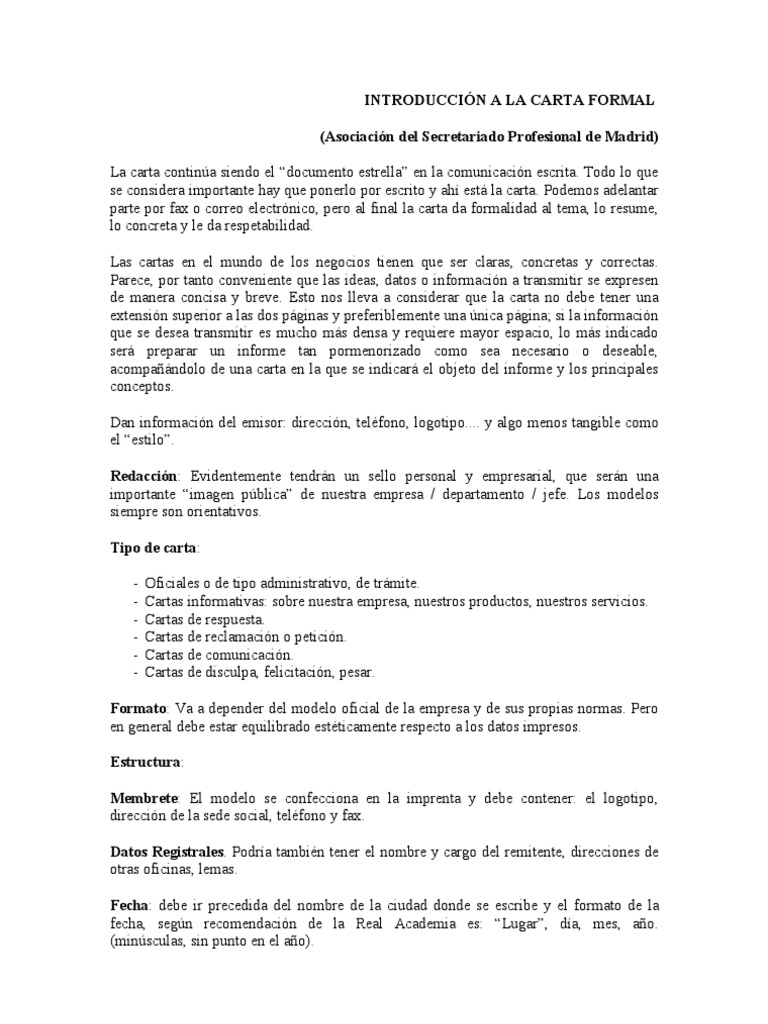 1.Cómo escribir una carta formal