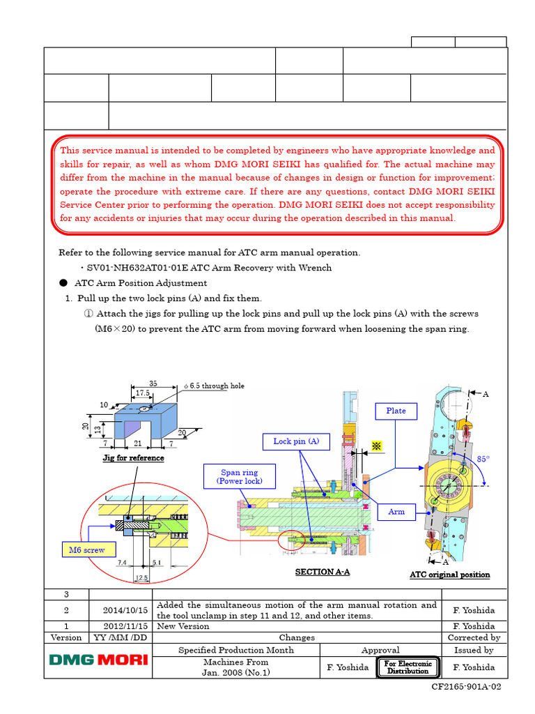 ATC Arm Position Adjustment Guide | PDF | Screw | Cartesian Coordinate ...