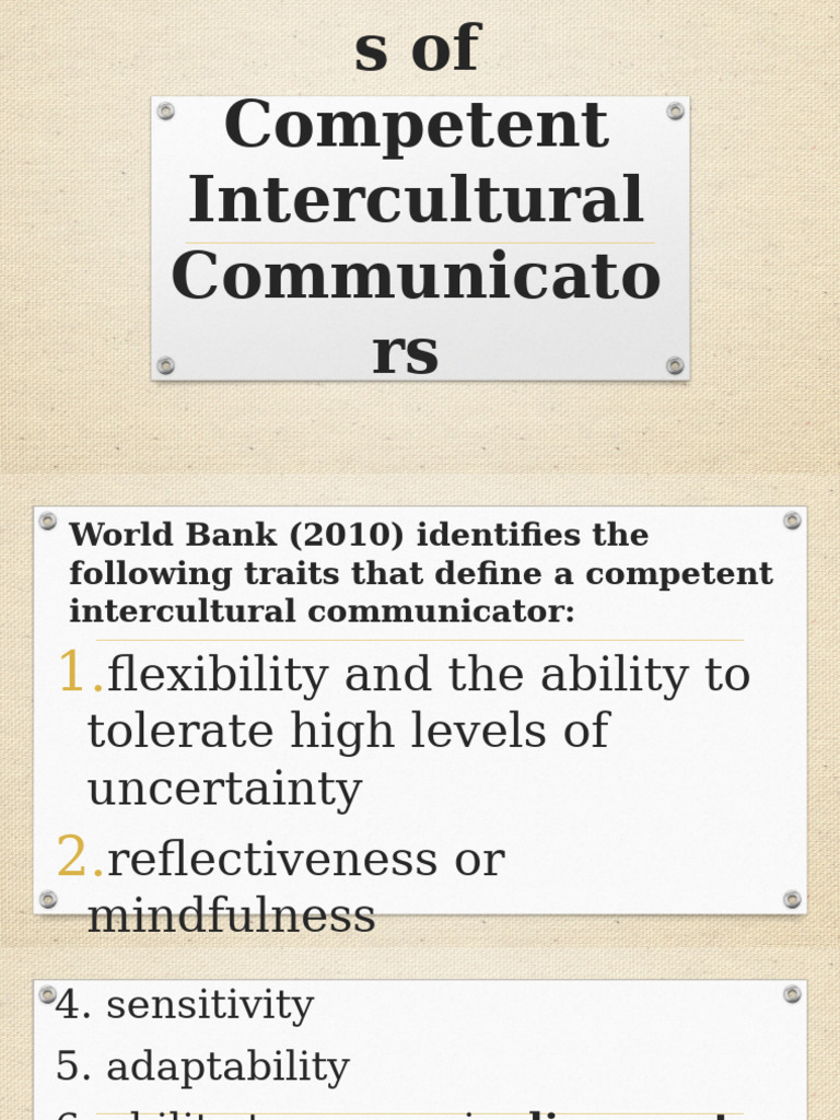 Traits of Competent Intercultural Communicators | PDF