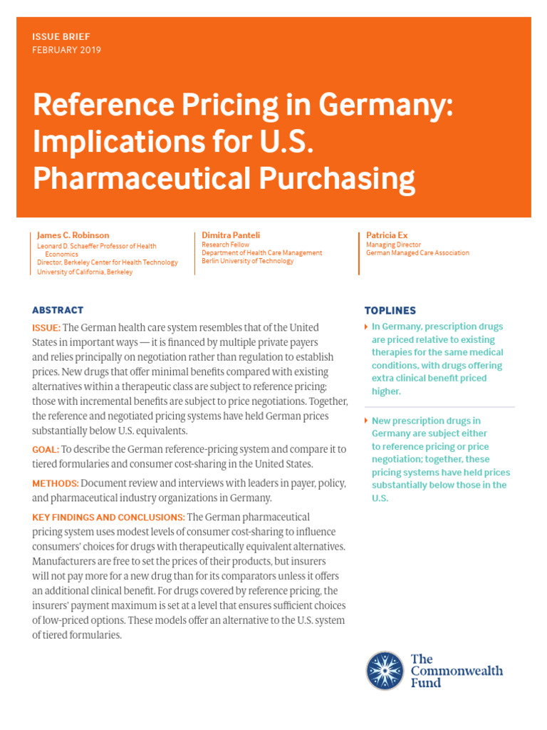 German Reference Pricing for Drugs Explained | PDF | Clinical Trial ...