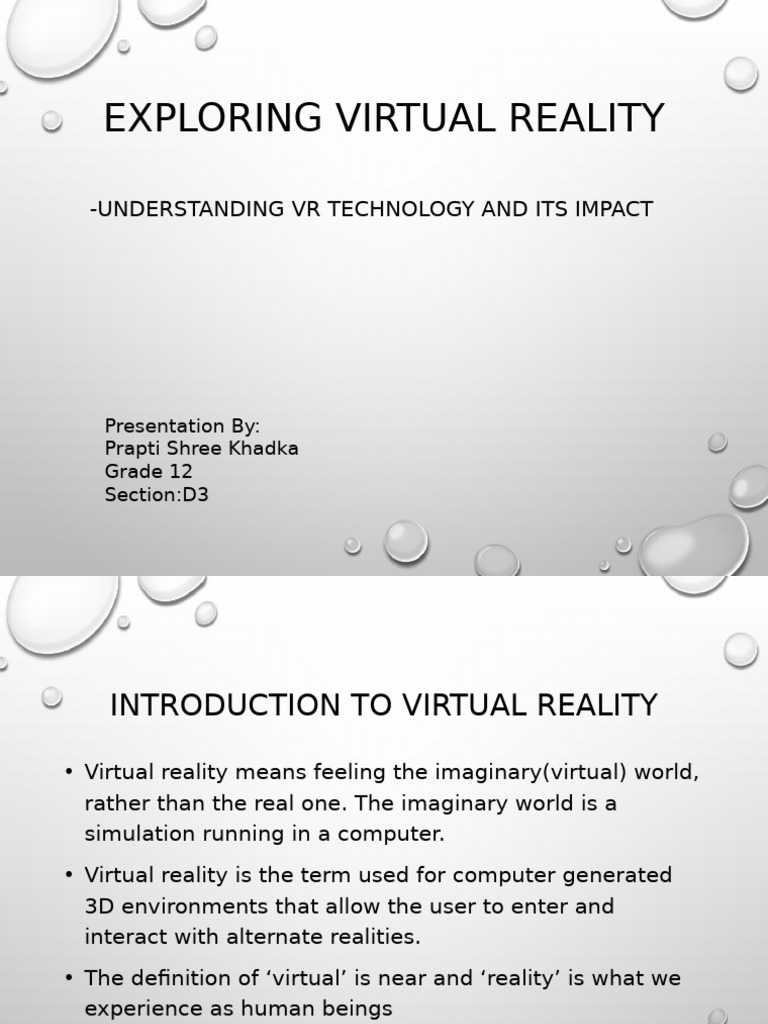 Virtual Reality Overview and Applications | PDF | Virtual Reality ...