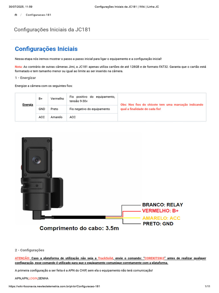 Configurações Iniciais Da JC181 | PDF | Wi-Fi | Câmera