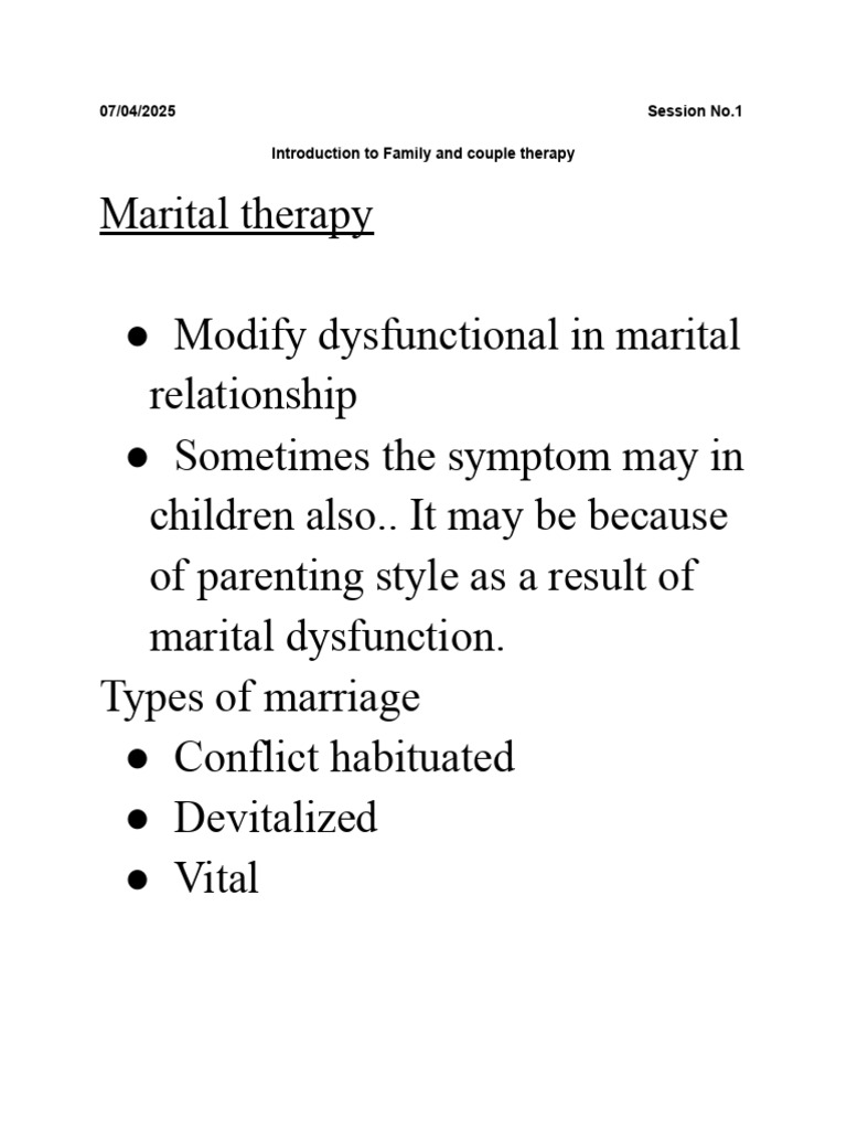 Family and Couple Therapy Overview | PDF