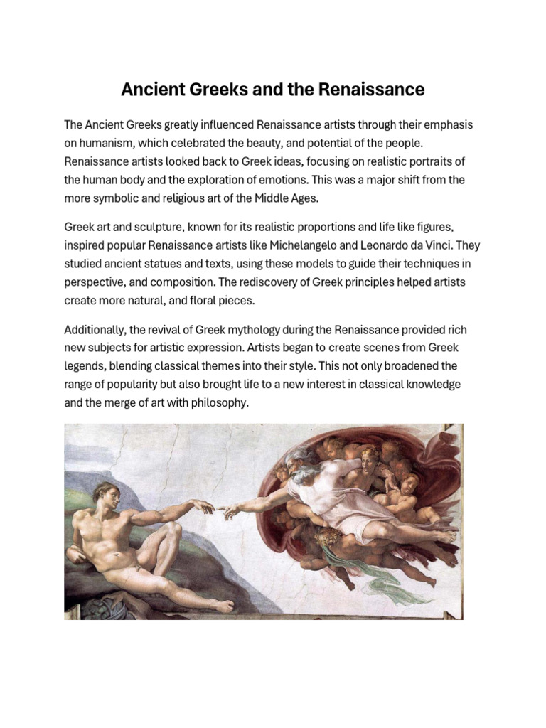 Influence of Greek Art on Renaissance | PDF