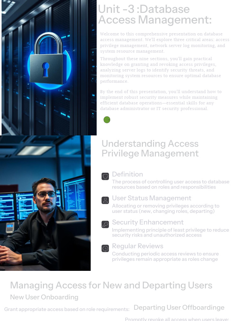 Database Access Management Unit 3 | PDF | Active Directory | Databases