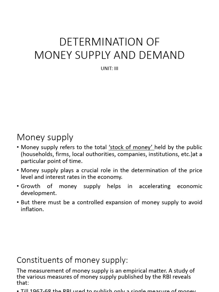 Determinants of Money Supply Explained | PDF | Money Supply | Demand ...