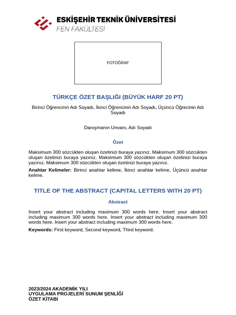 Ozet Sablon Pdf