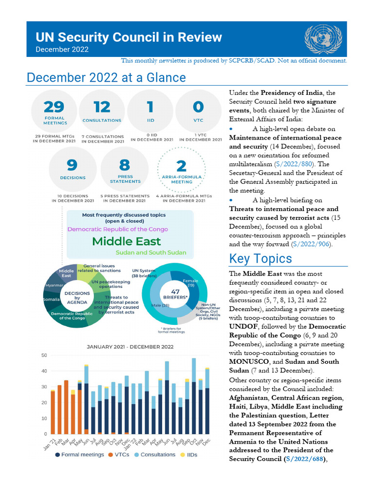 Un Security Council in Review Monthly Newsletter December 2022 Final ...