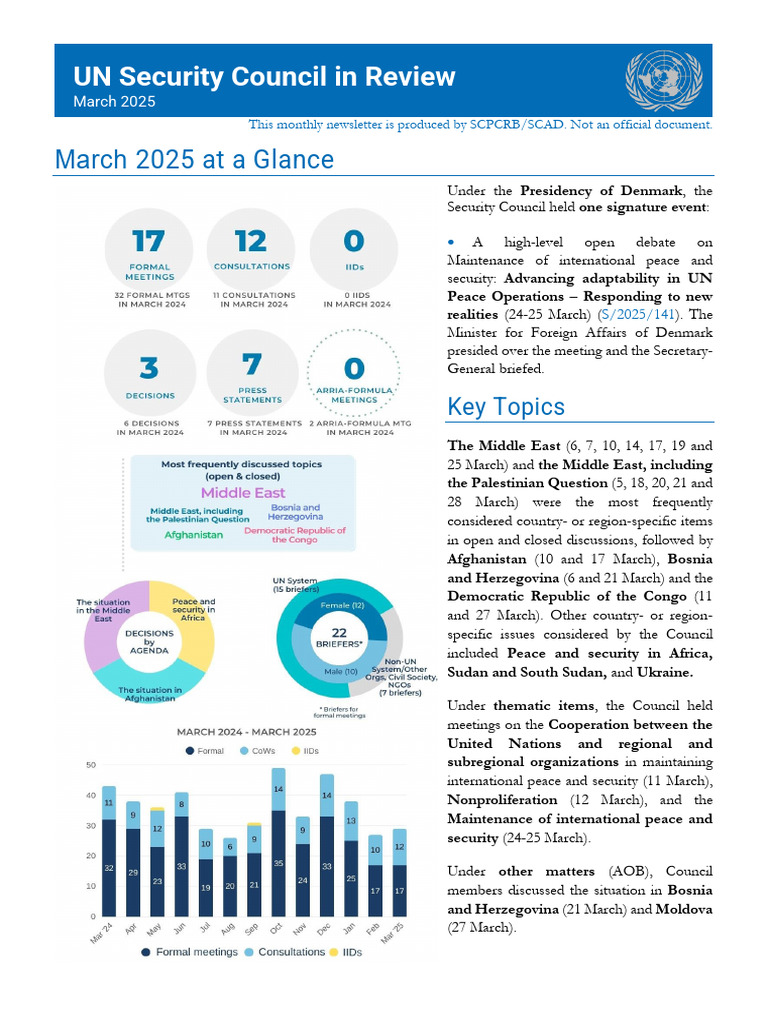 UN Security Council in Review - Monthly Newsletter - March 2025 - FINAL ...