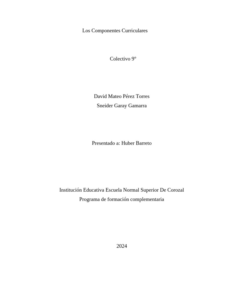 Elementos Clave del Currículo Educativo | PDF | Plan de estudios ...