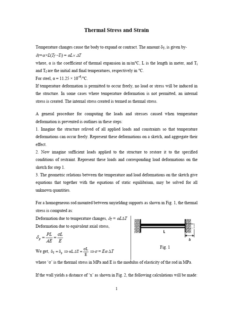 Thermal Stress Analysis and Solutions | PDF | Deformation (Engineering ...