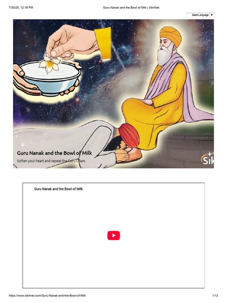 Guru Nanak and the Milk Story | PDF | Guru Nanak | Indian Religions
