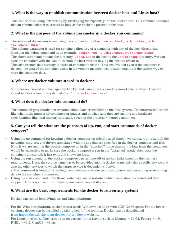 Docker Host Communication and Commands Guide | PDF | Scalability ...