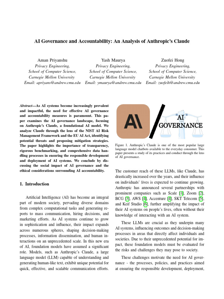 Analyzing AI Governance of Claude | PDF | Artificial Intelligence ...