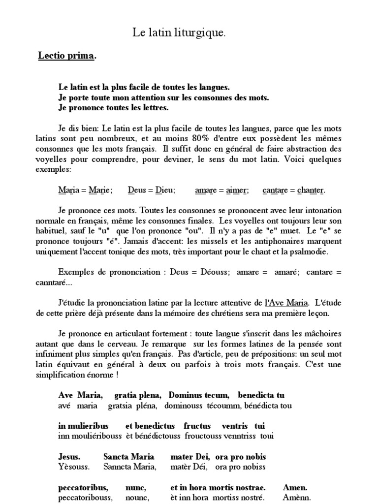 Apprendre le Latin Liturgique Facilement | PDF | Nombre grammatical | Genre  grammatical