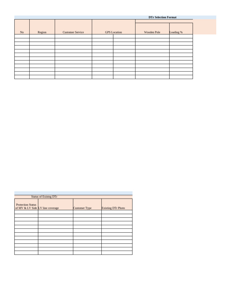 DTr Selection Format Overview | PDF