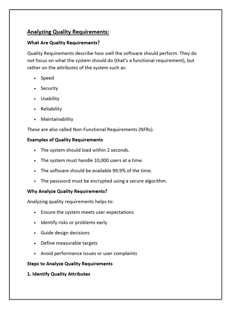 Analyzing Non-Functional Requirements | PDF | Usability | System