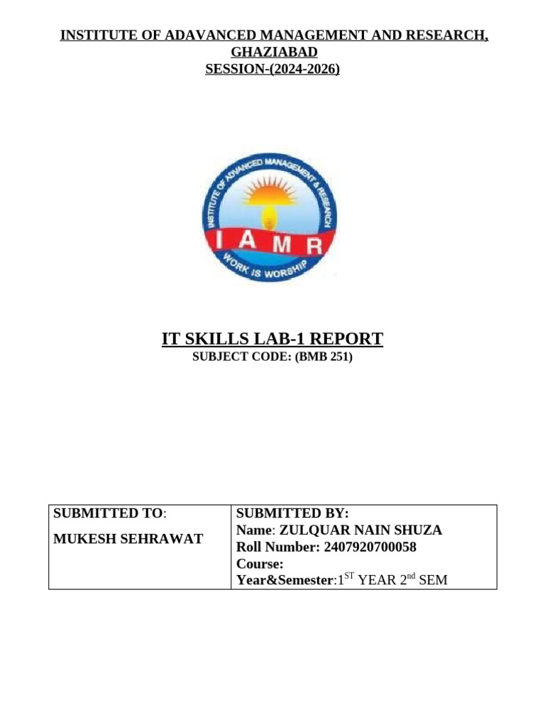 IT Skills Lab Report: Pivot Tables Guide | PDF | Microsoft Excel ...