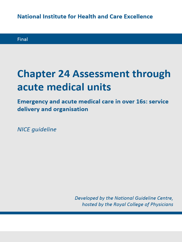 Acute Medical Units: Patient Assessment Guide | PDF | Emergency ...