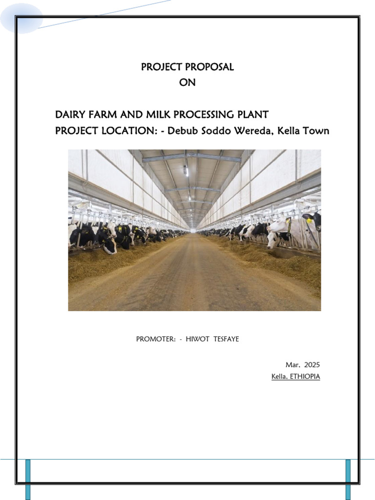 Dairy Farm & Milk Processing Proposal | PDF | Dairy | Milk