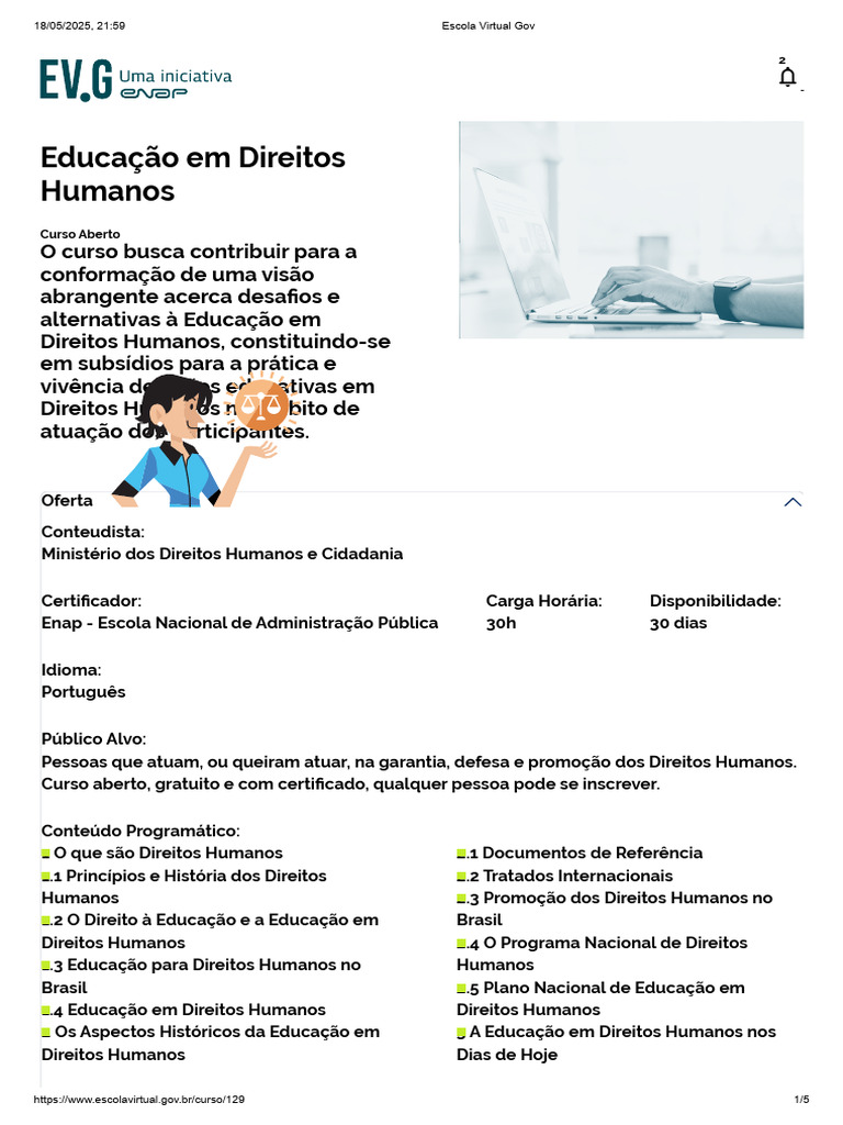 Curso de Educação em Direitos Humanos | PDF