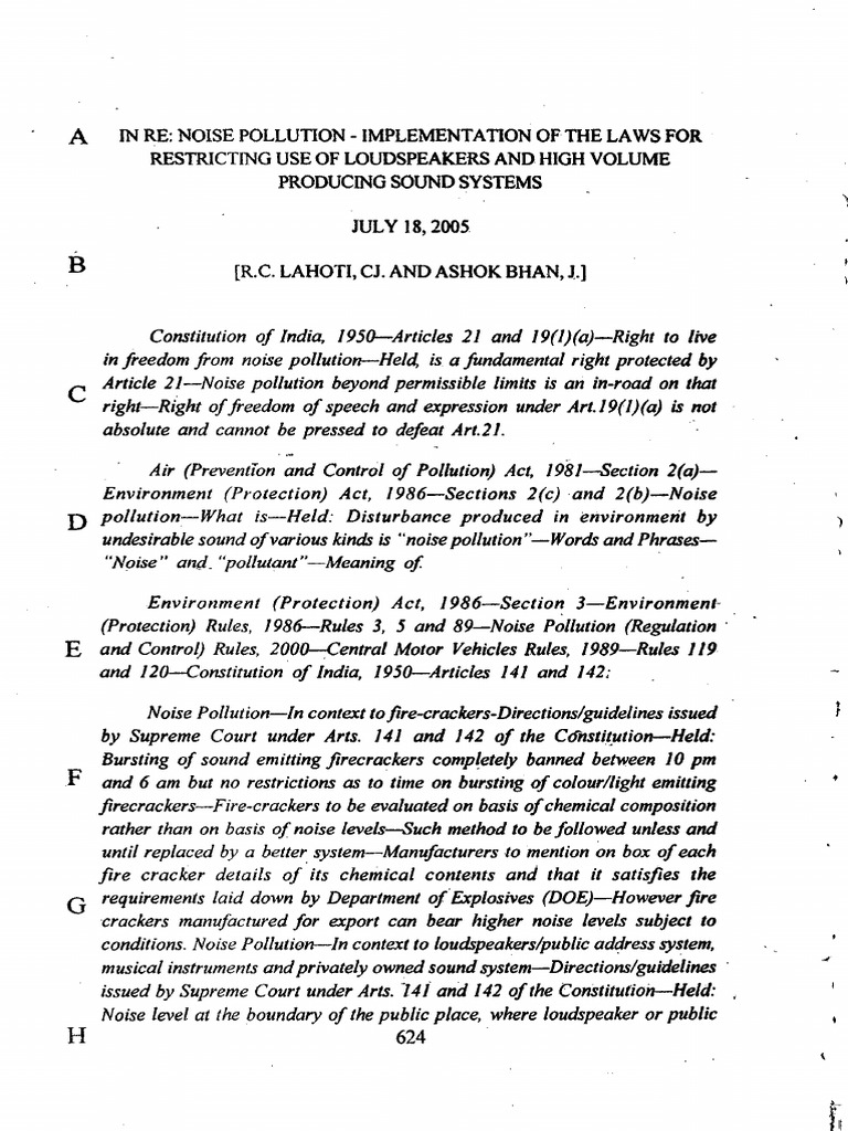 Noise Pollution Regulations and Rights | PDF | Hearing Loss | Noise