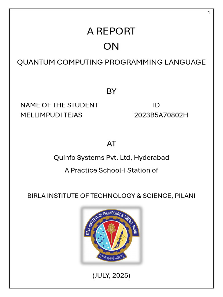 QuCPL: Quantum Programming Language Report | PDF | Quantum Computing ...
