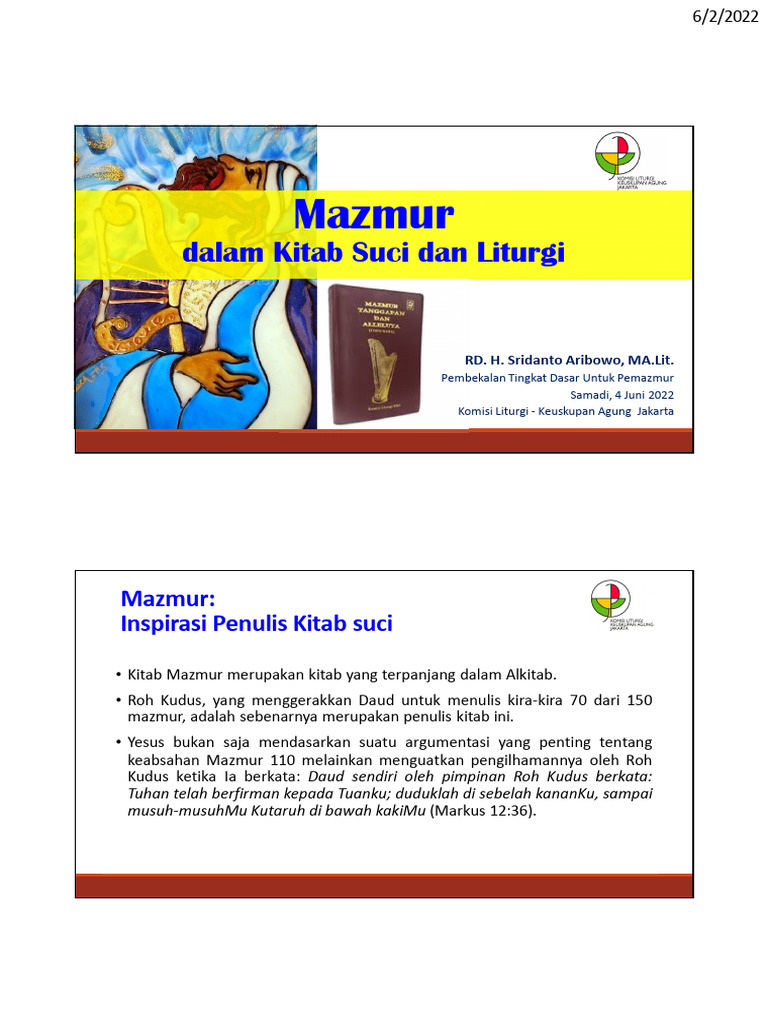 Pemazmuran dalam Liturgi dan Kitab Suci | PDF