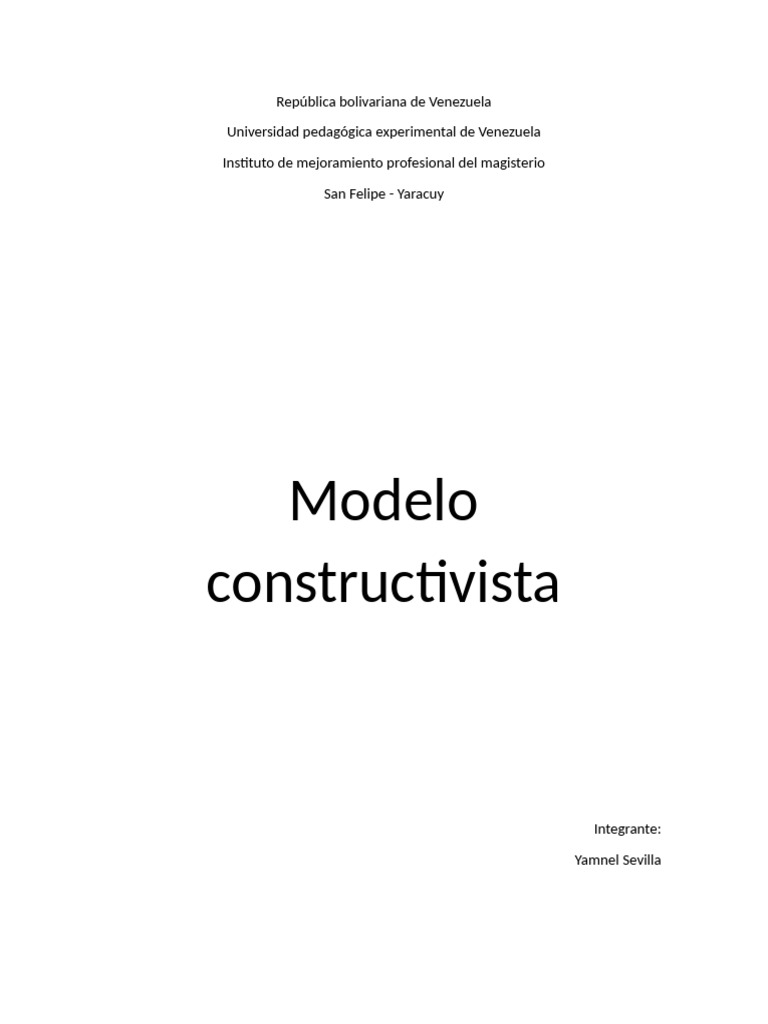 Modelo Constructivista en Educación | PDF | Constructivismo (filosofía ...