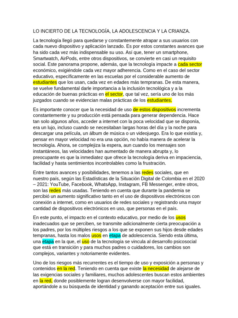 Riesgos y retos de la tecnología en la crianza | PDF | Internet ...