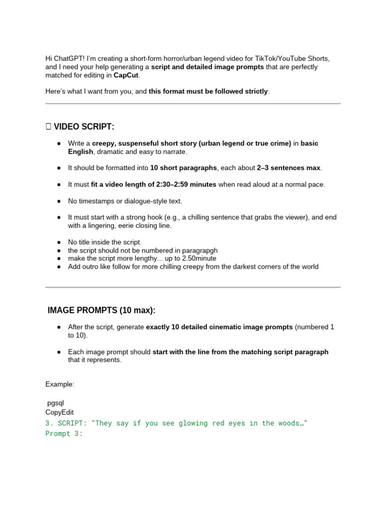 ChatGPT Horror Story Script Guide | PDF