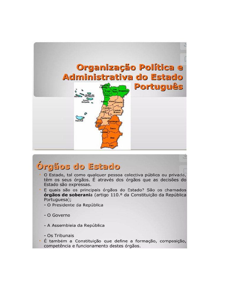 Organização Política e Administrativa Do Estado | PDF