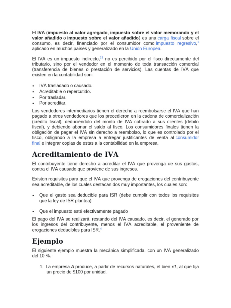 Guía sobre el IVA y su Acreditamiento | PDF | Impuesto al valor ...