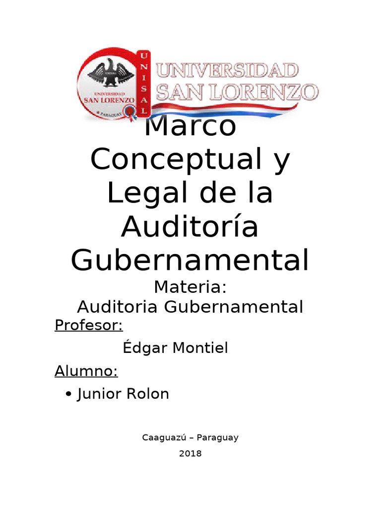 Marco Legal de la Auditoría Gubernamental | PDF | Auditoría ...