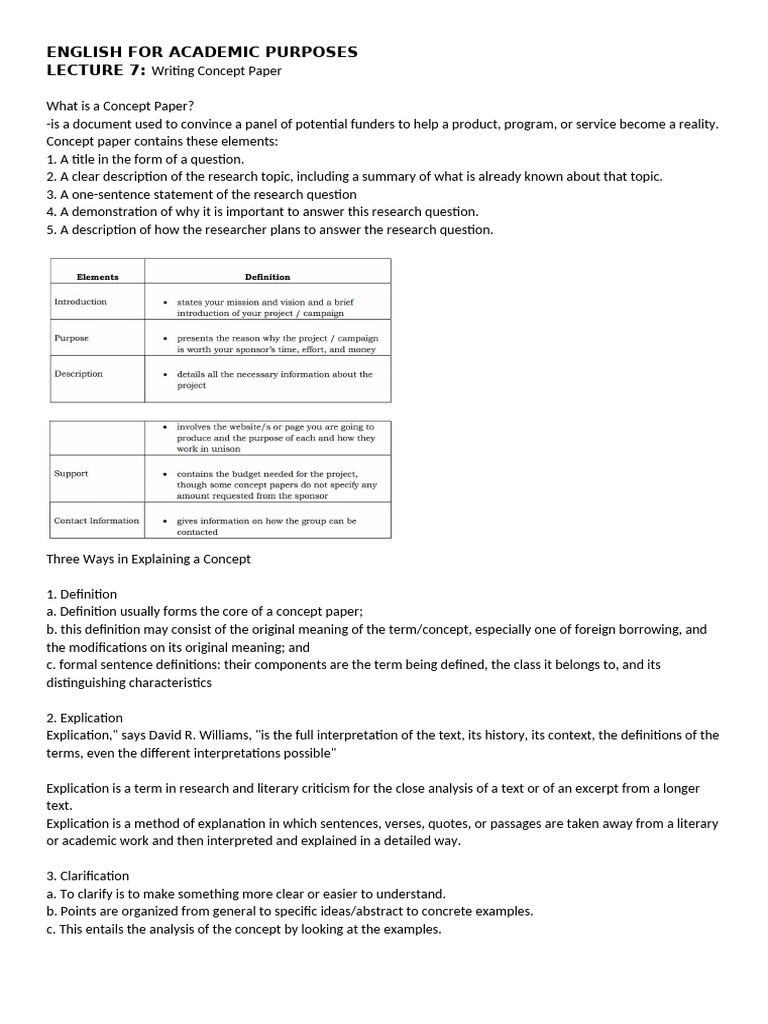 Writing a Concept Paper in EAPP | PDF