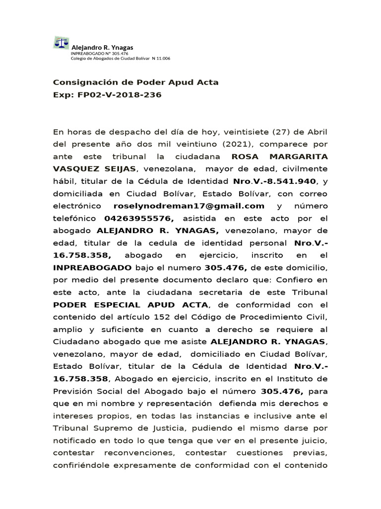 Poder Especial Apud Acta 2021 | PDF | Gobierno | Justicia