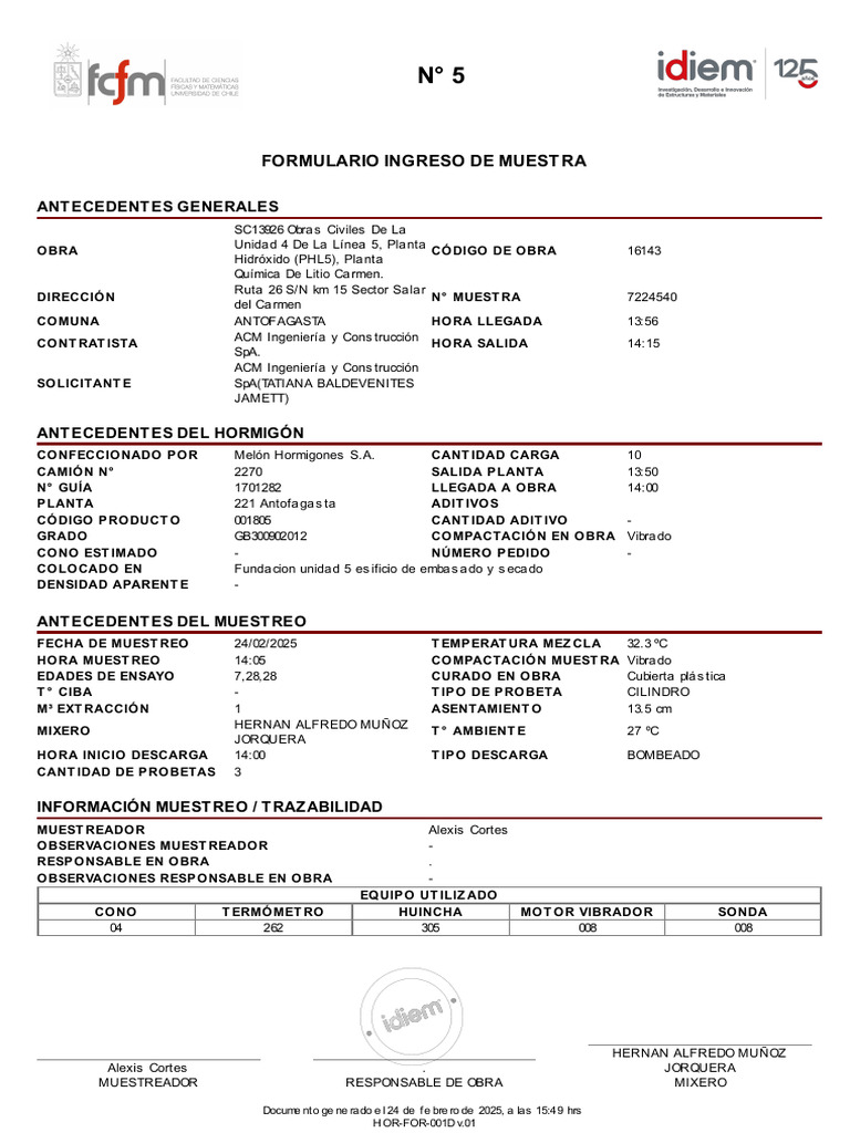 Formulario Ingreso de Muest Ra: Ant Ecedent Es Generales | PDF