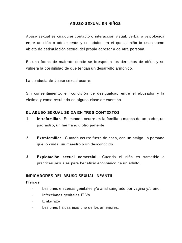 Abuso Infantil: Prevención y Consecuencias | PDF | Abuso infantil ...