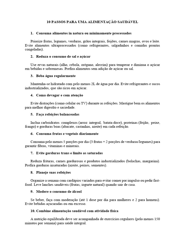 10 Passos Da Alimentação Saudavel Pdf