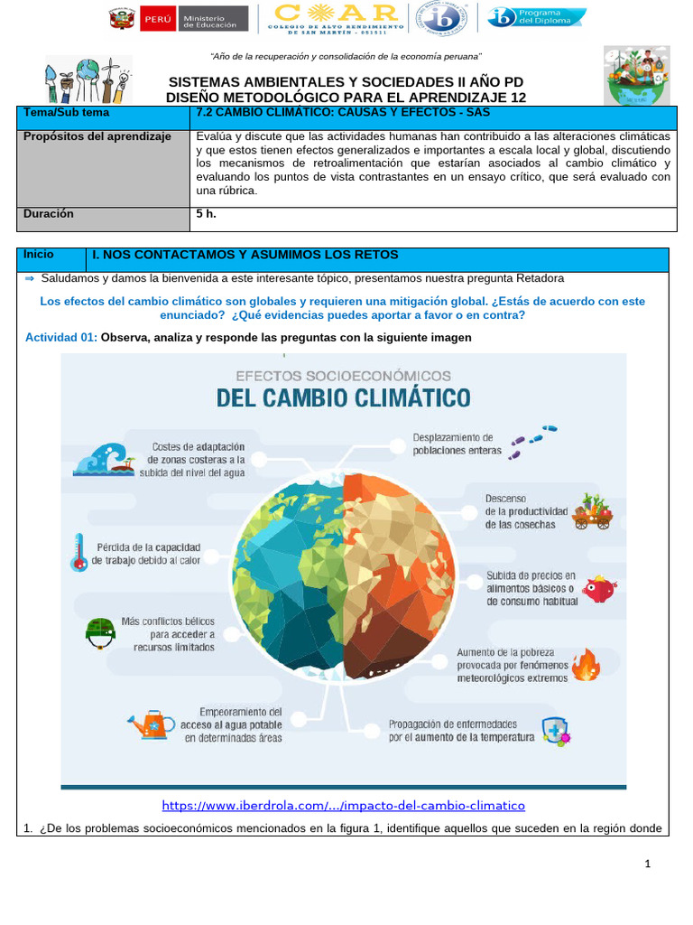 Cambio Climático: Causas y Efectos | PDF | Gases de efecto invernadero ...