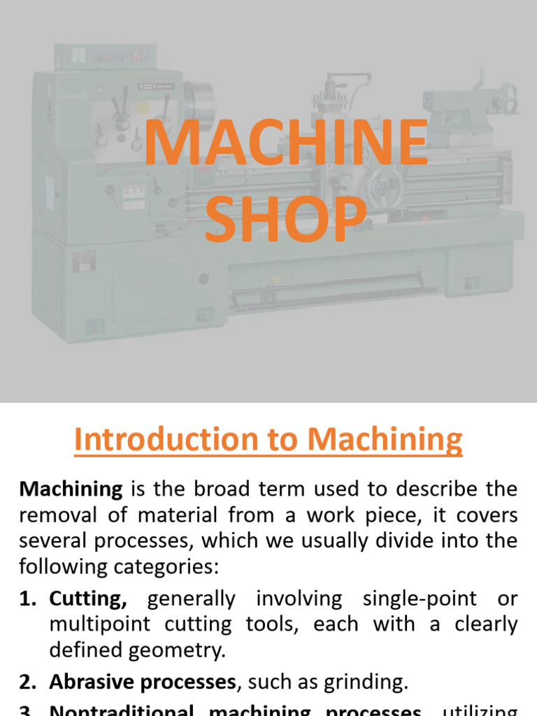 Introduction to Machine Shop Operations | PDF | Machining | Business ...