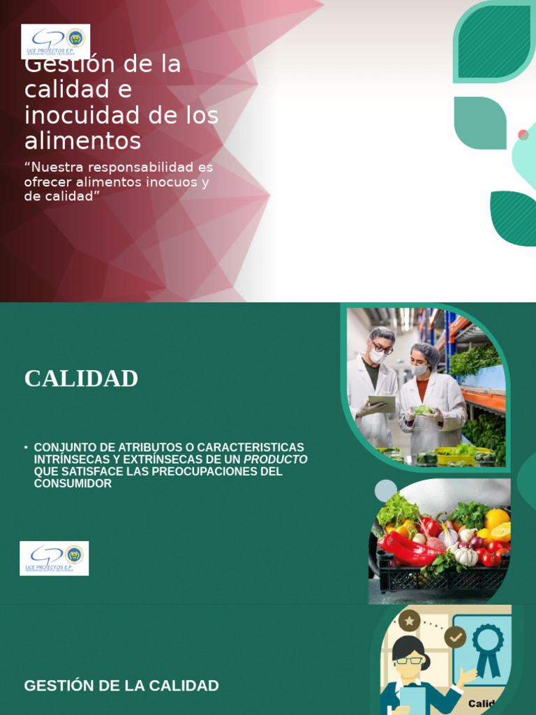 1gestión de La Calidad e Inocuidad de Los Alimentos | PDF | Alimentos ...