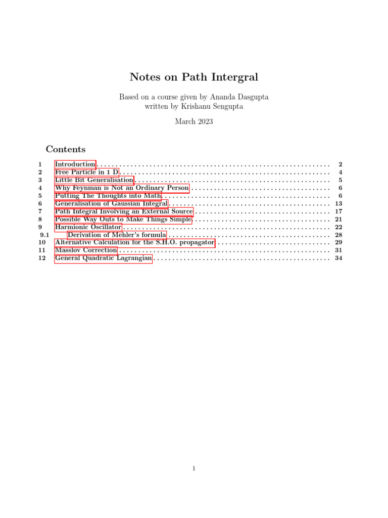 Notes - On - Path - Intergral (1) - 1 | PDF | Quantum Mechanics ...